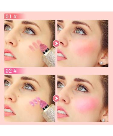 PASNOWFU 2 Colors Liquid Blush: Long-Lasting 3-In-1 Cream Blush for Cheeks & Lips - Foggy Pink+Peach - Buy Online on GoSupps.com