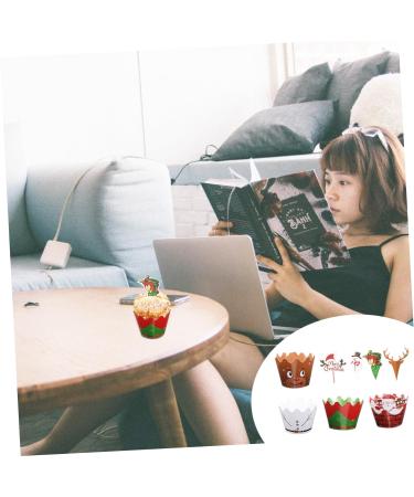 Christmas Decorations 1 Set Cupcake Christmas cake topper fruit cake christmas decor fruit decor holiday cake pick filigree cupcake wrapper snowman cupcake topper Xmas Ca - Buy Online on GoSupps.com