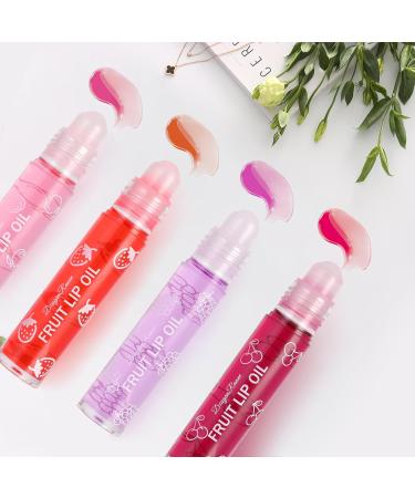 Shop 4-Piece Fruit-Flavored Lip Gloss Set | Moisturizing Roll-On Lip Oils for Long-Lasting Shine | Perfect Gift for Girls - Buy Online on GoSupps.com