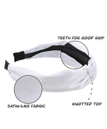 Motique Accessories White Satin Knot Headband - Stylish Women's Hair Accessory - Buy Online on GoSupps.com