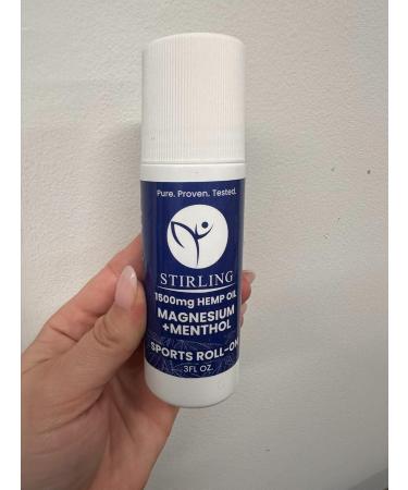 STIRLING Menthol Roll On Lotion with Magnesium & 1500mg Pure Hemp | Non-GMO THC-Free Pain Relief for Sore Muscles & Joints - Reduces Swelling & Promotes Recovery - Buy Online on GoSupps.com