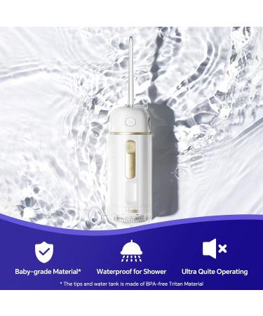 Portable Cordless Water Flosser for Teeth - Ultra Quiet IPX7 Waterproof Oral Irrigator | Rechargeable Dental Care for Travel Home & Office - Buy Online on GoSupps.com