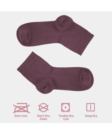 Cosyfeel Women Loose Diabetic Socks | 4-Pack Neuropathy Ankle Socks for Ladies | Super Soft Eco-Friendly Bamboo Material | Durable with Seamless Toe | Multicolour Patterns | 4 Seasons 7-9 1/2 GRAPE NECTAR - Buy Online on GoSupps.com