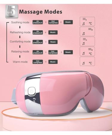 Smart Eye Massager with Heat & Compression - Relieve Dry Eyes Migraines & Eyestrain - Eye Mask for Relaxation & Sleep - Perfect Gift for Men & Women (Pink - Buy Online on GoSupps.com