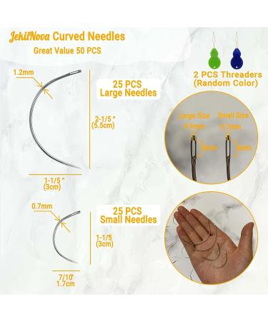 75 PCS Curved & J Shape Needles Set for Leather, Carpet, Canvas, Upholstery & Embroidery - Buy Online on GoSupps.com