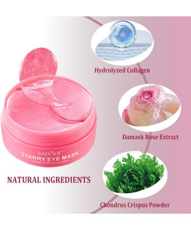 Under Eye Collagen Patches - Dark Circles & Puffy Eyes Treatment - 30 Pairs (Rose) - Buy Online on GoSupps.com