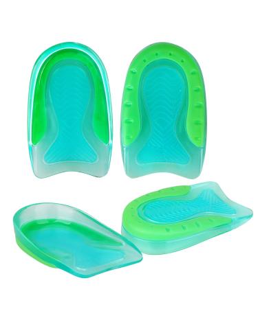 Kids Heel Cups for Heel Pain Sport Traction Shock Absorbing Lightweight Gel Heel Inserts for Kid's with Sensitive Heels Heel Spurs Plantar Fasciitis or Ankle Pain by Plantarecover 2 Pairs Ghc-2