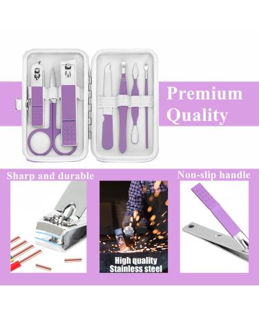 8Pcs Manicure Kit for Women with Nail Clippers and Travel Case - Perfect Gift for Girlfriend, Wife, Parents - Buy Online on GoSupps.com