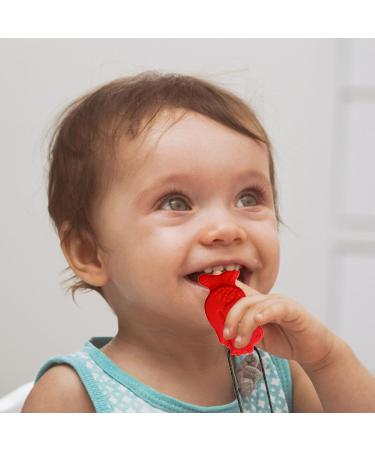 Buy Cute Dinosaur Sensory Chewing Chains | Portable Silicone Bite Chain for Kids | Red Oral Engine Chewing Toy - Buy Online on GoSupps.com