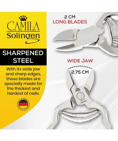 Camila Solingen CS13 Large Heavy Duty Toe Nail Clipper - Sharp Trimmer for Thick Toenails, Made in Solingen Germany - Buy Online on GoSupps.com