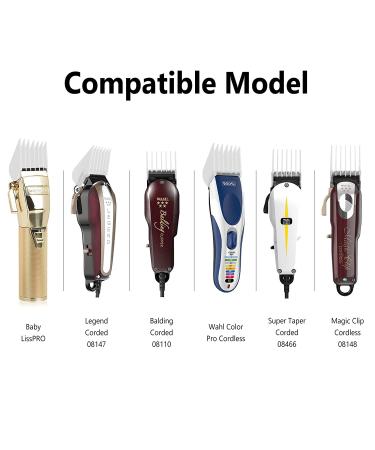 Wahl Professional Hair Clipper Guards Set - 10 Pcs Coded Cutting Guides #3170-400 - 1/8 to 1 - Fits All Wahl Clippers - Transparent - Buy Online on GoSupps.com