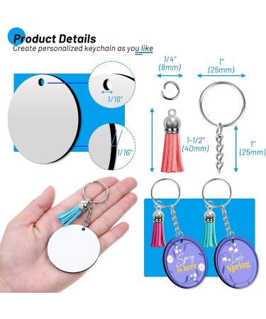 80 PCS Sublimation Blanks Keychains & Coasters Kit for DIY Art Crafts - Round Double-Sided Heat Transfer Key Chains & Tassels Set - Buy Online on GoSupps.com
