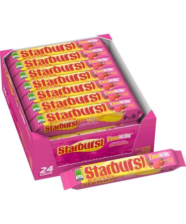 STARBURST FaveREDS Chewy Candy Bulk Pack, Full Size, 2.07 oz, (Pack of 24)