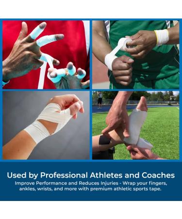 AFFORDTEX Sports Tapes 4 Adhesive Rolls- 1.5" x 10 Yards per roll- No-Sticky Residue Sport Tape with Zig-Zag Edge for Easy Tearing Skin-Friendly Athletic Tape for Athletes Coaches Amateurs - Buy Online on GoSupps.com