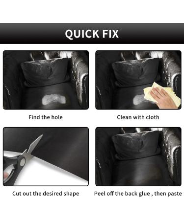 Leather Repair Patch 8x11 inch Strong Adhesive Tape for Couch, Car Seat, Handbags - Black - Buy Online on GoSupps.com