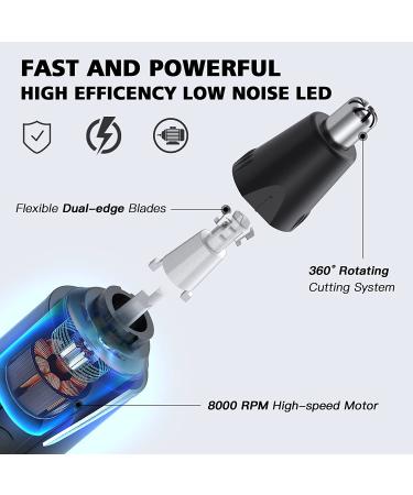 Ear and Nose Hair Trimmer for Men Rechargeable Nose Trimmer Professional Painless Eyebrow & Facial Hair Trimmer  IPX7 Waterproof Dual Edge Blades for Easy Cleansing Black-rechrge - Buy Online on GoSupps.com