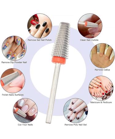 NICENEEDED Tungsten Nail Carbide 5 in 1 Bit Two Way Rotate use for Both Left and Right Handed 3/32 Inch Professional Nail Drill Bits for Fast Remove Acrylic or Hard Gel(Silver Fine) Style 1 - Buy Online on GoSupps.com