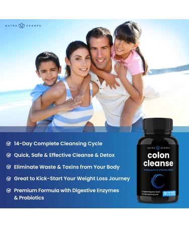14-Day Colon Cleanse & Detox for Weight Loss | Safe & Effective Formula with Probiotics | Constipation Relief Capsules | Flush Toxins & Boost Energy - Buy Online on GoSupps.com