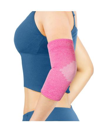 AVIDDA Elbow Support for Women (1 Pair) Antislip Elbow Compression Sleeves Elbow Brace Relief from Tennis Golfers Elbow and Other Elbow Conditions Pink M Pink 2
