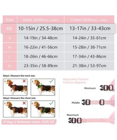 Heele No-Pull Dog Harness & Crockery Set - Adjustable Reflective Harness & Soft Breathable Breast Dishes for Medium Dogs - XS Pink - Buy Online on GoSupps.com