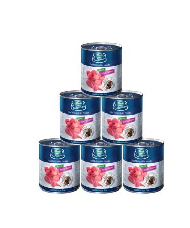 Dehner Premium dog food wet food free of grain for adult dogs beef / lamb 6 x 800 g can (4.8 kg) adult beef and lamb 800 g (6 Pack)