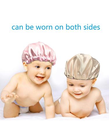 6 Kids Satin Bonnet Sleep Caps - Adjustable Silk Night Hats for Natural Hair (Teens, Toddlers, Babies) - Reversible Colors: Pink, Black, Purple, Rose Red, Blue, Yellow - Buy Online on GoSupps.com