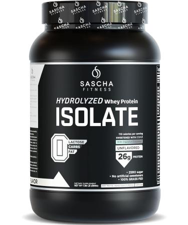 Sascha Fitness Hydrolyzed Whey Protein Isolate,100% Grass-Fed (2 Pounds, Unflavor))