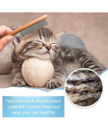 Stainless Steel Pet Comb Pet Combs With Wooden Handle Pet Grooming Comb Skin Friendly Comb Anti-Tangle Comb Removes Knots And Tangles Solid Wood Comb For Removing Floating Hair And Fleas - Buy Online on GoSupps.com