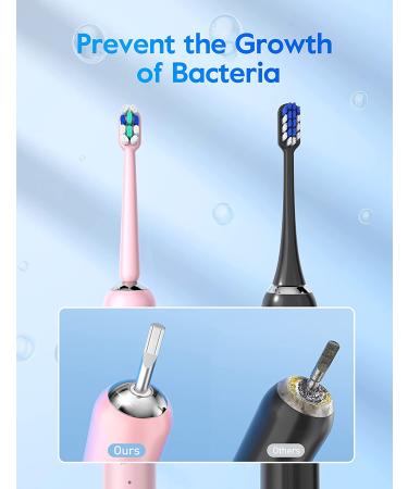 BAFOVY Sonic Electric Toothbrush for Adults - 48000 VPM Deep Cleaning with Magnetic Wireless Charger - 6 Brush Heads, 3 Modes & Smart Timer - Pale Pink - Buy Online on GoSupps.com