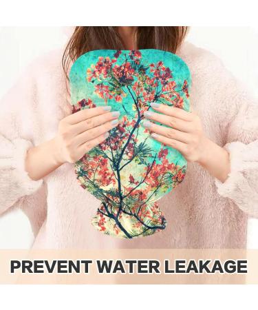 Naanle Orange Peacock Flowers Hot Water Bottle with Lid | 2L Heat Bottle for Back Pain Relief & Cold Therapy - International Shipping Available - Buy Online on GoSupps.com