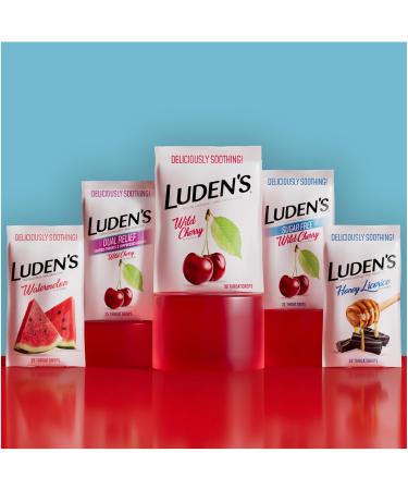 Luden's Sugar Free Wild Cherry Throat Drops Sore Throat Relief 25 Count (12 Pack) 25 Count (Pack of 12) Sugar Free Wild Cherry - Buy Online on GoSupps.com