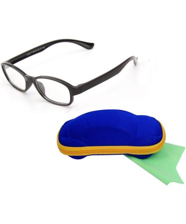 Children's Glasses Frame Without Prescription - Clear Lens for Boys & Girls Age 5-12 | Includes Glasses Case - Light Black - Buy Online on GoSupps.com