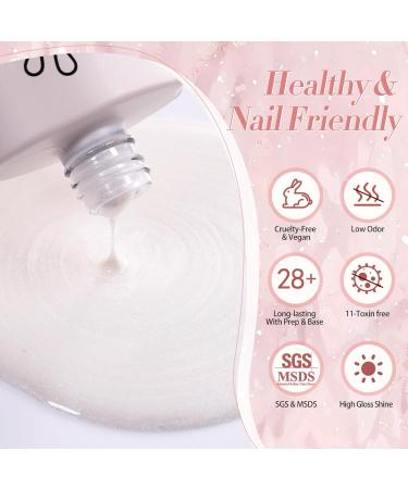 Born Pretty Pearl Gel Nail Polish | White Pearlescent Shell Shimmer | Silver Glitter Soak Off UV LED Curing for Salon & DIY Manicure - Buy Online on GoSupps.com