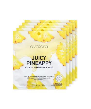 Avatara Juicy Pineappy Exfoliating Facial Mask - Pineapple Extracts, Clean Ingredients - 5 Pack - Buy Online on GoSupps.com