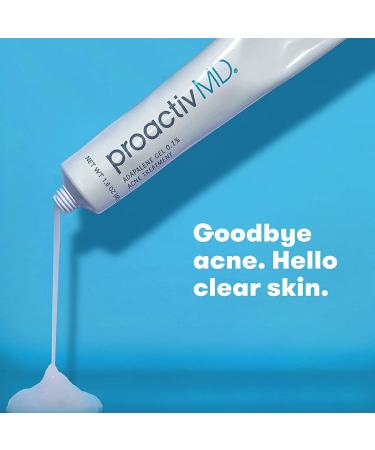 ProactivMD Adapalene Gel Acne Treatment 1.6 Oz - Prescription Strength Retinoid for Face and Body Acne, .1% Solution, Unscented - Buy Online on GoSupps.com