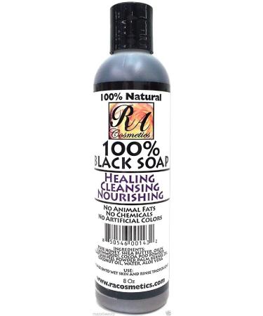 RA Cosmetics 100% Natural Liquid African Black Soap Unscented 8 fl. oz.