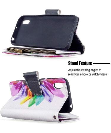 Buy Miago 9 Card Slots Leather Cover for Huawei Y5 2019 - Colorful Zipper Flip Wallet Case PU Leather Protective Cover with Sunflower Design - Buy Online on GoSupps.com