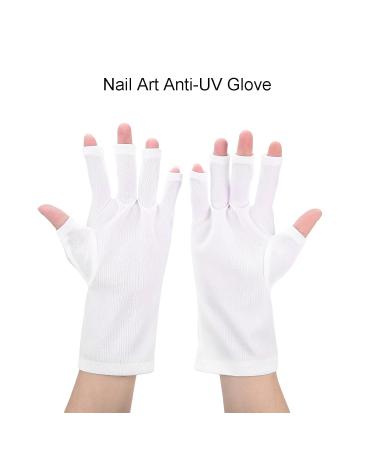 UV-Resistant Nail Art Hardening Lamp Glove | Manicure Protection for Skin Aging | Ideal for Canoeing & Driving (White) - Buy Online on GoSupps.com
