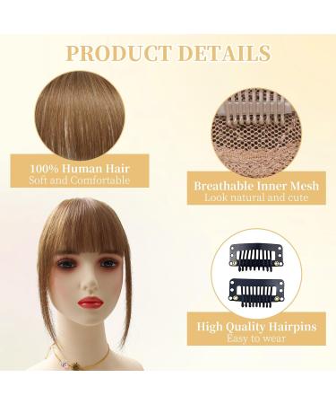 Light Brown Real Human Hair Clip-in Bangs Extensions - Air Bangs Fringe - Buy Online on GoSupps.com