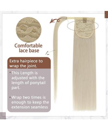 Runatur Real Hair Ponytail Extensions - 45cm Straight Blonde Remy Hair 80g #60 - Premium Quality Braid Extensions - Buy Online on GoSupps.com