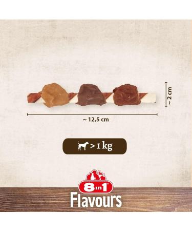 8in1 Triple Flavour Chew Sticks for Dogs - Extra Meat Chew Snacks 113g Bag (Approx. 6 Pieces) - International Shipping Available - Buy Online on GoSupps.com