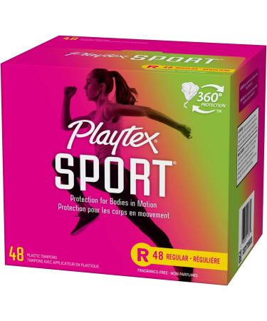 Playtex Sport Tampons Regular Absorbency 48 Count - White, Unscented - Buy Online on GoSupps.com