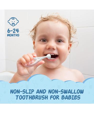 Ultra Soft Baby Toothbrush Set for 6-24 Months | Gentle Gum Care with Soft Flow Bristles - Pink & Blue - Buy Online on GoSupps.com