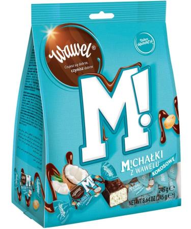 WAWEL Micha ki Zamkowe Kokosowe 245g chocolate squares candies with coconut - Buy Online on GoSupps.com
