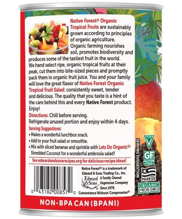 Native Forest Organic Tropical Fruit Salad 14 oz Cans - Pack of 6 | Exotic Blend | Non-GMO - Buy Online on GoSupps.com