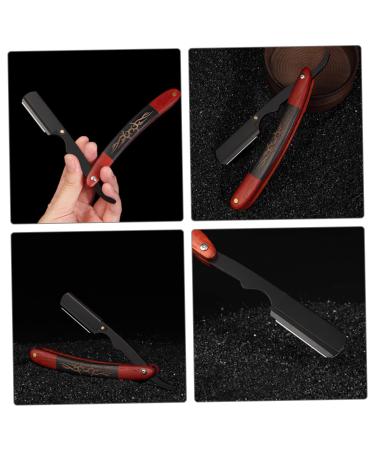 Minkissy Foldable Razor Manual Beard Shaver & Rustproof Steel Knife Holder for Mustache & Beard Styling - Buy Online on GoSupps.com