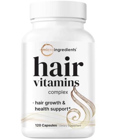 Micro Ingredients Hair Growth Vitamins for Women & Men 120 Capsules | 14-in-1 Formula with Biotin Collagen Keratin Saw Palmetto & More | Thicker Fuller Nourishes Thinning & Loss Hair Support 120 Count (Pack of 1)