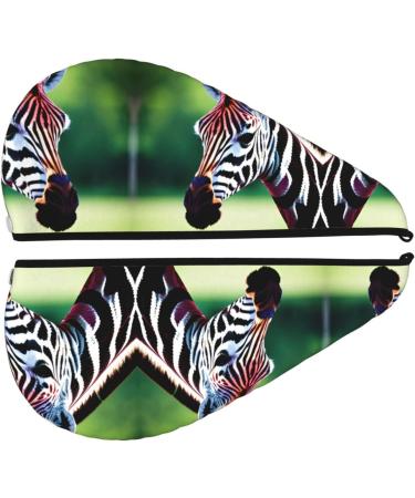 Zebra & Giraffe Coral Velvet Dry Hair Cap | Quick-Dry Hair Towel Wrap for Men & Women | Travel & Home Essential - Buy Online on GoSupps.com