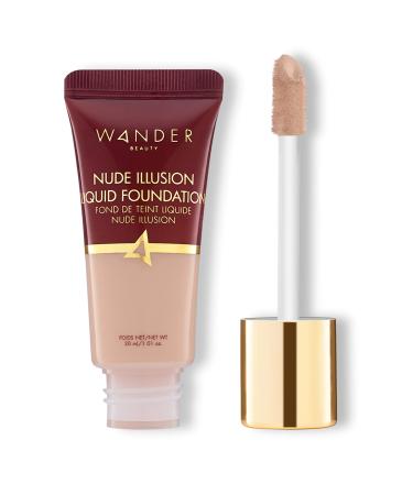 Foundation Liquid Makeup - Color Corrector - WANDER BEAUTY NUDE ILLUSION LIQUID FOUNDATION - Vegan Makeup  Buildable  Natural Radiant Finish. Spot Concealer  Covers Blemishes  Redness & Discoloration - Buy Online on GoSupps.com