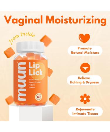 Muun Vaginal Moisturizer Gummy with Probiotic, Prebiotic & Slippery Elm Bark - Hormone-Free Vaginal Dryness Relief (1 Pack) - Buy Online on GoSupps.com